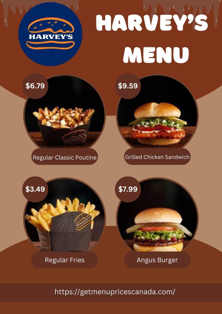 Harvey's Menu Canada with Prices