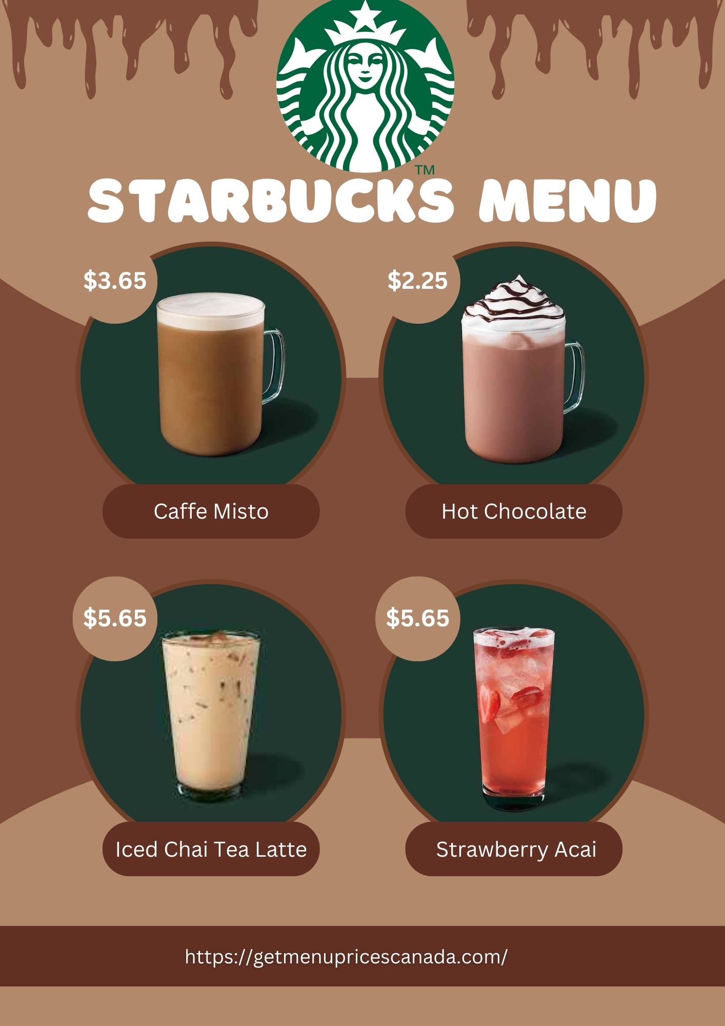 Starbucks Menu & Prices in Canada 2024