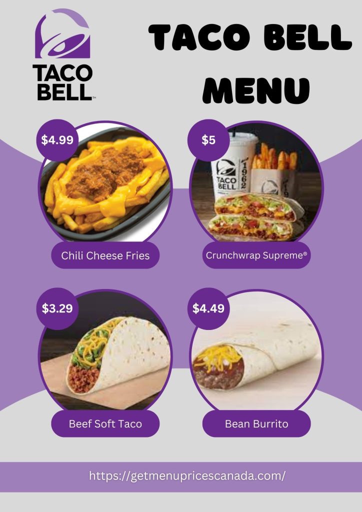 Taco Bell Menu In Canada With Prices