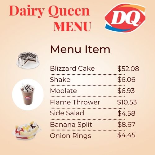 Dairy Queen Menu With Prices In Canada