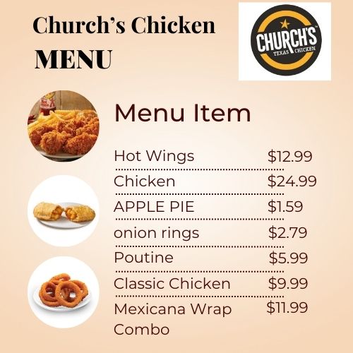 Church’s Chicken Menu Canada With Prices