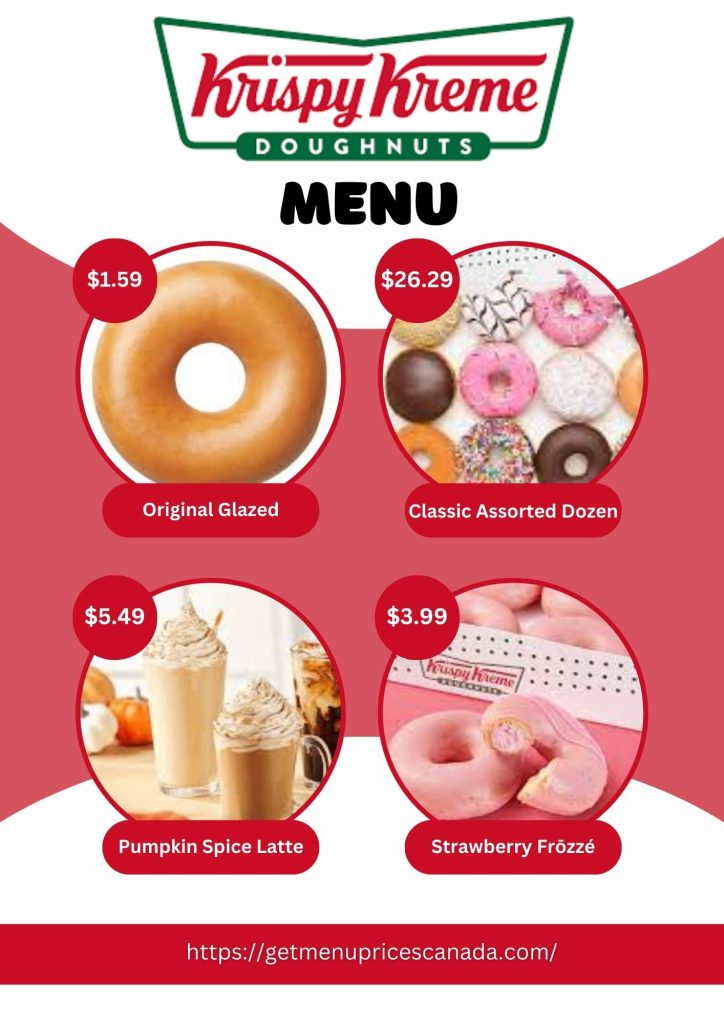 Krispy Kreme Menu In Canada With Prices