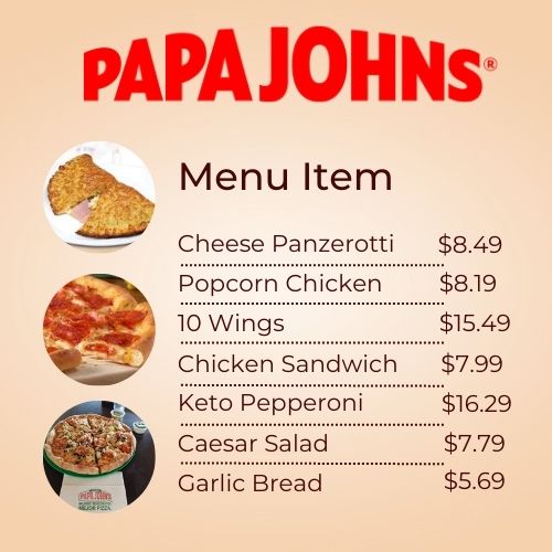 Papa John's Menu In Canada With Prices 2024