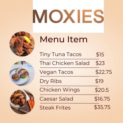 Moxies Menu In Canada With Prices 2024
