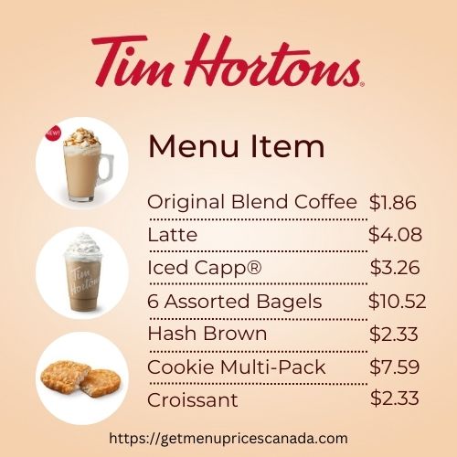 Tim Hortons Menu With Prices In Toronto 2024
